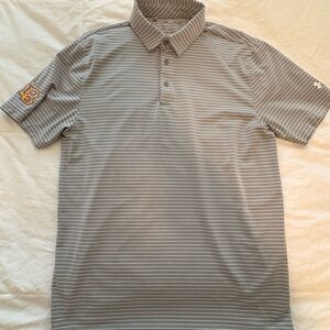Gray Striped Men's Polo Shirt